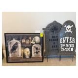 Halloween Decor: Framed Art Print & Tombstone