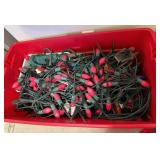 Christmas String Lights - Pink Bulbs with Stakes