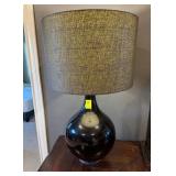 Modern Black Ceramic Table Lamp with Textured