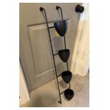 Black Metal Ladder Plant Stand with 4 Pots