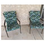 Set of 2 Patio Chairs with Blue and Green Swirl