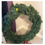 Large Artificial Christmas Wreath with Lights