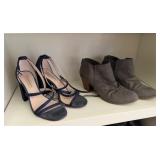 Antonio Melani Blue Suede Strappy Heels & Grey