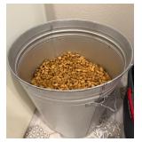 Dog Food in Galvanized Metal Trash Can with Lid