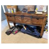 Rustic Farmhouse Console Table with Storage