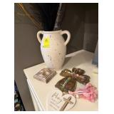 Decorative Vase with Crosses and Heart Plaque