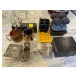 Barware Items- Texas Flask, Whiskey Stones,