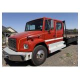 1995 Freightliner FL80 Crew Cab Flat Bed Fire Unit