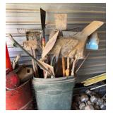 Trash Can with Hand Tools