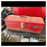 Handy Craft Red Metal Toolbox with Tools