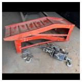 Heavy Duty Red Car Ramp with Winch Puller