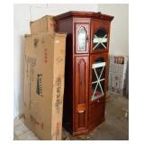 Encore Light Bridge Shelf Cherry Corner Cabinet