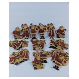 8 Sets of Vintage 3 Pose Santa Ornaments