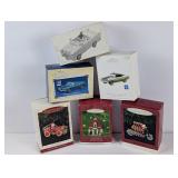 Car/Bike Ornaments: Hallmark & Snow Village