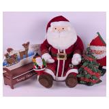 Plush Santa, Wooden Santa Tree, etc