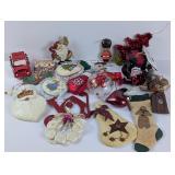 Ornaments: Santas, Truck/SUV, Soldier Bear, etc