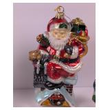 Glass Ornaments: Saks Fifth Avenue Santa, etc