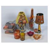 Fall Lamp, Candles and Candle Holders