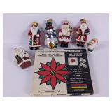 Vintage Glass Santa & Snowmen Ornaments, etc