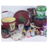 Christmas Tins, Buckets, Candle Holders & More