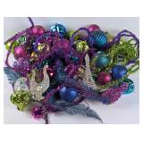 Ornaments: Bright Colored Plastic & Garland