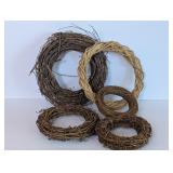 5 Small Grapevine Style Wreaths