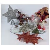 Ornaments, Silver Star Topper, Santa Trinket Box