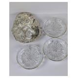 Poinsettia Candy Dishes, Silverplated Santa Dish