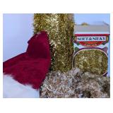 Vintage Gold Tinsel Garland & Santa Tree Skirt