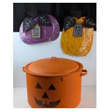 Large Metal Painted Kettle & 2 Metal Table Signs