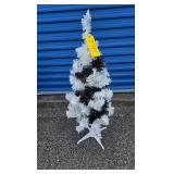 White and Black Christmas Tree, approx 36' tall