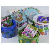 Assorted Easter Baskets, Buckets, Tray & Dye Kits