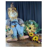 Fall Decor: Scarecrow, Sunflower Wreath etc