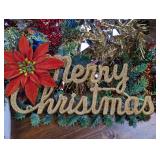 Vtg Merry Christmas Decor, Garland, Tree Skirts