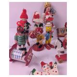 Collection of Vintage Wooden Painted Ornaments