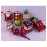 Large Glass Ornaments: Cat, VW Bug, Truck, & More