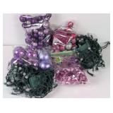 Pink & Purple Glitter Ball Ornaments etc