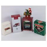 Hallmark Ornaments: Trains, Fire Truck, Lineman