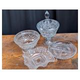EAPG Flint Glass Pedestal Pattern Candy Bowl