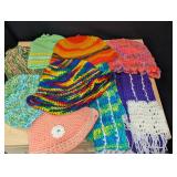 Assorted Crochet Hats and Scarves
