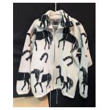 Mexican Zip Up Cardigan Sweater with Horses