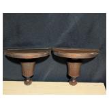 Pair of Vintage Wooden Plate / Whatnot Shelves