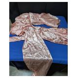 Rose Gold Satin Napkins (~50) & Table Runners (6)