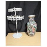 Antique Porcelain Vase & Jewelry Holder