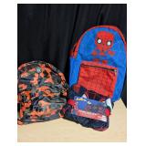 Spiderman and Orange Camo Backpack & Hooded Towel