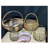 Assorted Wicker and Wire Baskets