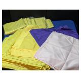 Cloth Napkins ~130 Yellow, 5 ea Purple & Pink