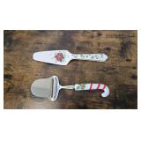 Mikasa Holiday China Cake Server and Cheese Plane