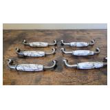 6 Metal and Porcelain Drawer Pulls