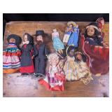 Dolls: 10 Asst'd, Native American, Mexican, Amish